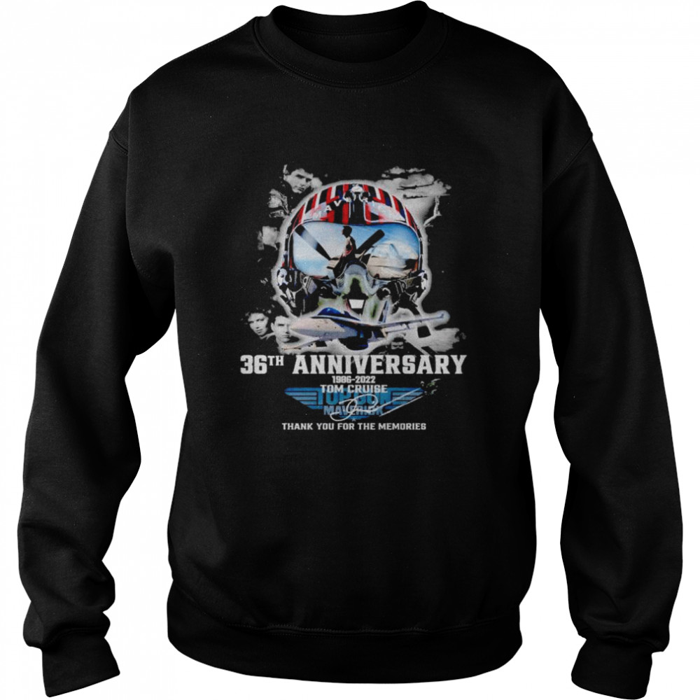 Top Gun 36th Anniversary 1986 2022 thank you for the memories shirt Unisex Sweatshirt
