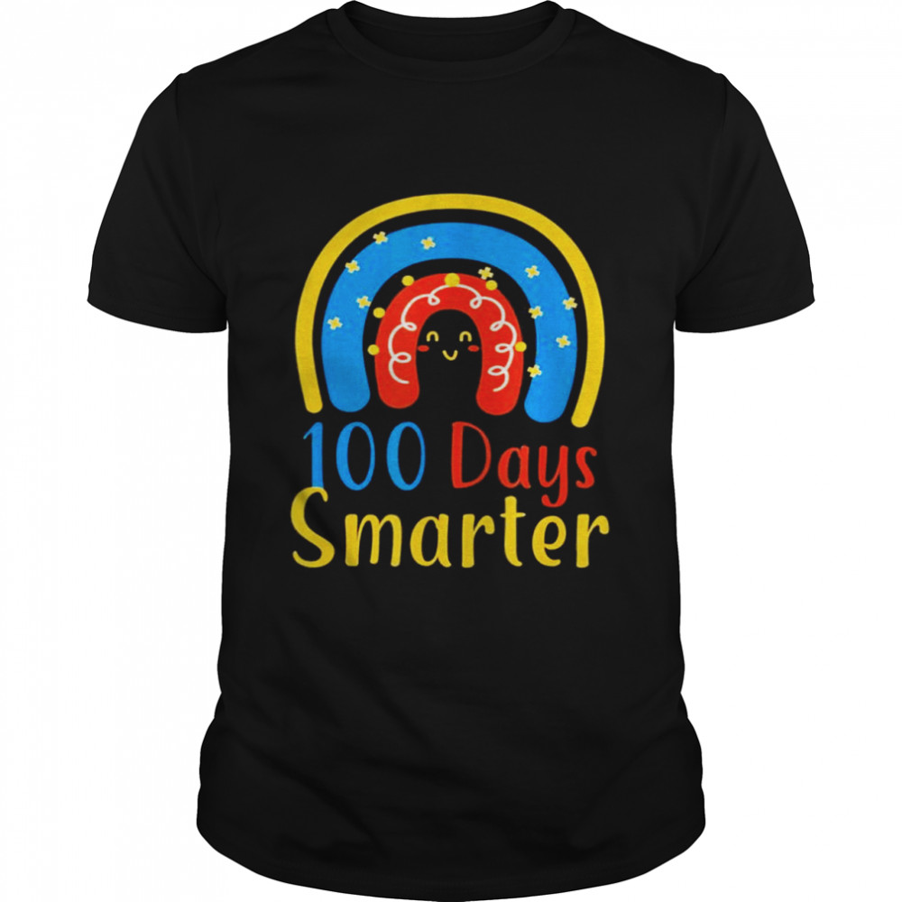 100 Days Smarter Rainbow Happy 100th Day Of School shirt