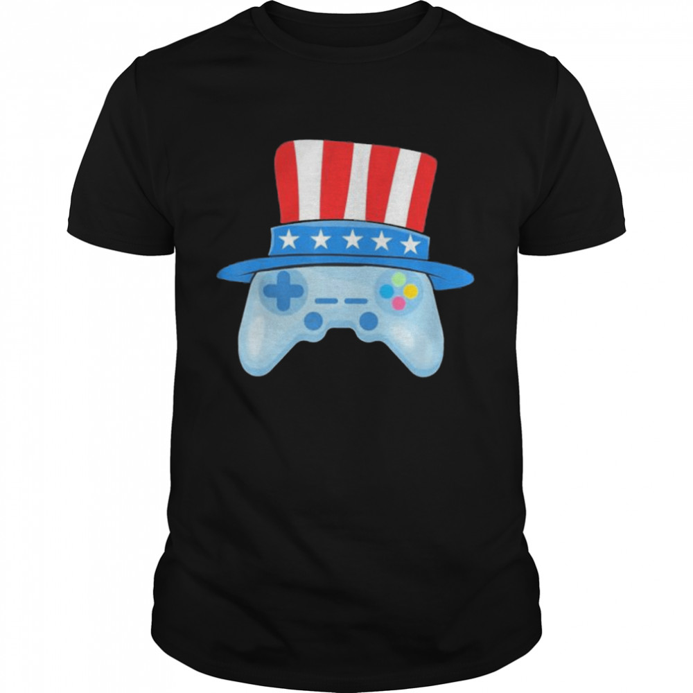 Game Controller Uncle Sam Hat 4th Of July Video Gamer shirt