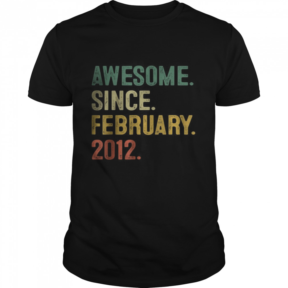 Awesome Since February 2012 10th Birthday 10 Years Old Boy T-Shirt
