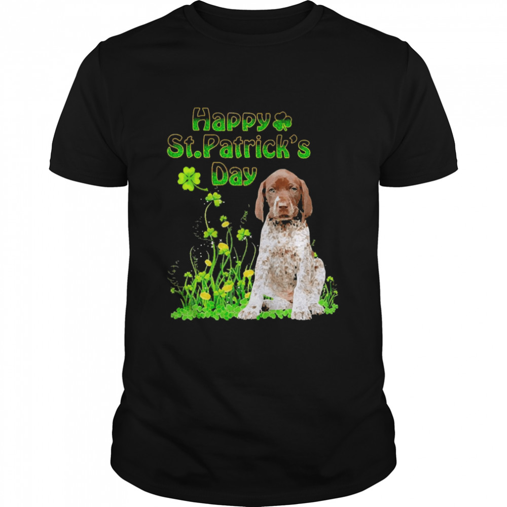 Happy St. Patrick’s Day Patrick Gold Grass German Shorthaired Pointer Dog Shirt