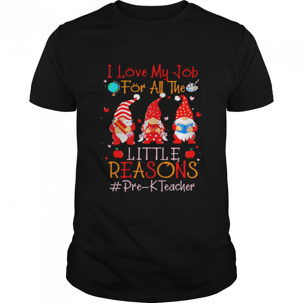 I Love My Job For All The Little Reasons Pre-K Teacher Shirt