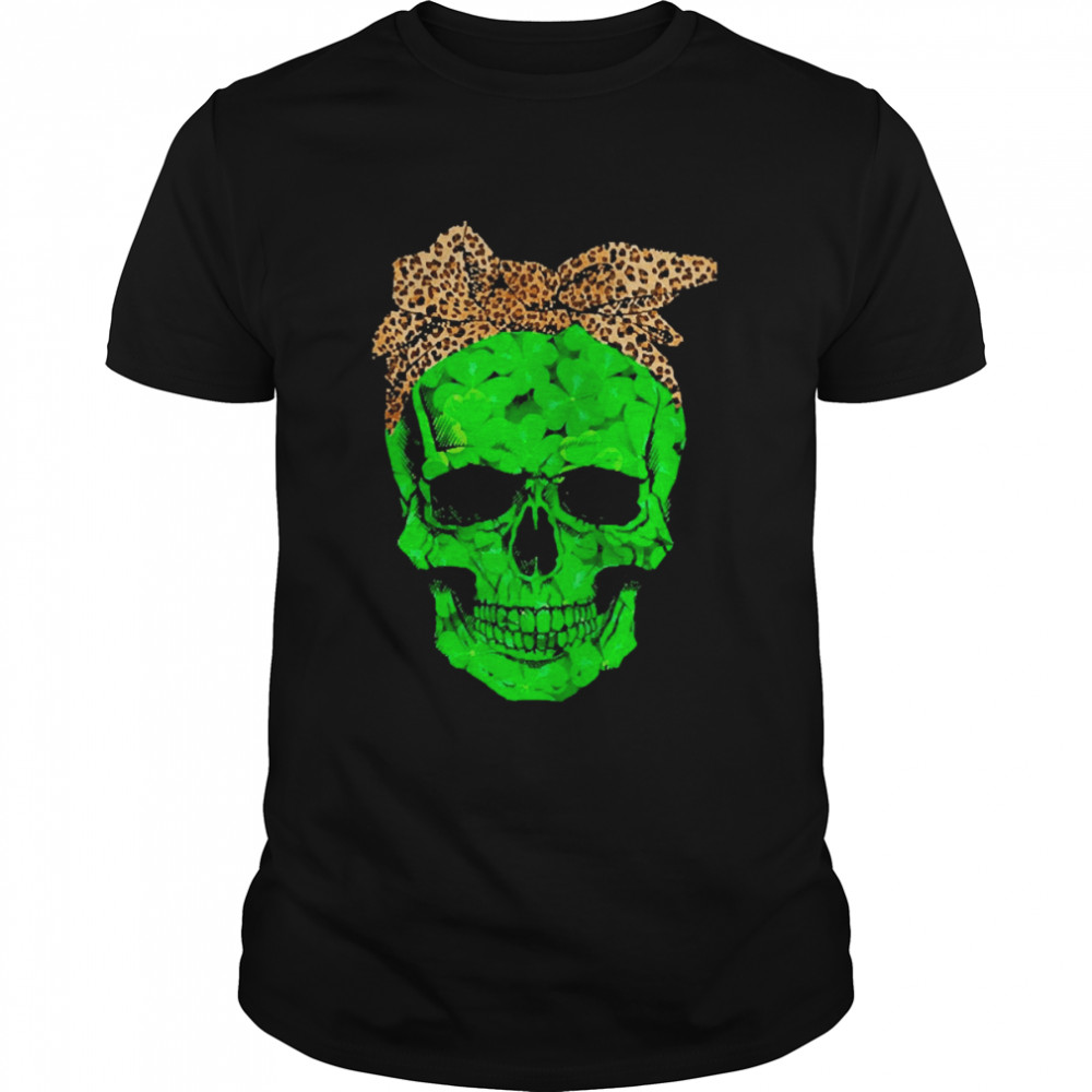St Patrick Day Skull Leopard Shirt