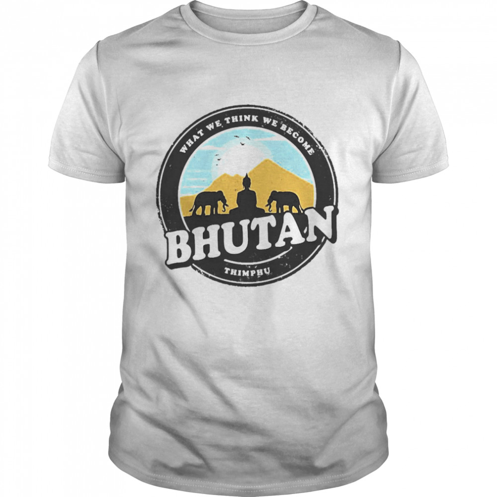Bhutan Thimphu Vintage Elephant Buddha Figurine Shirt