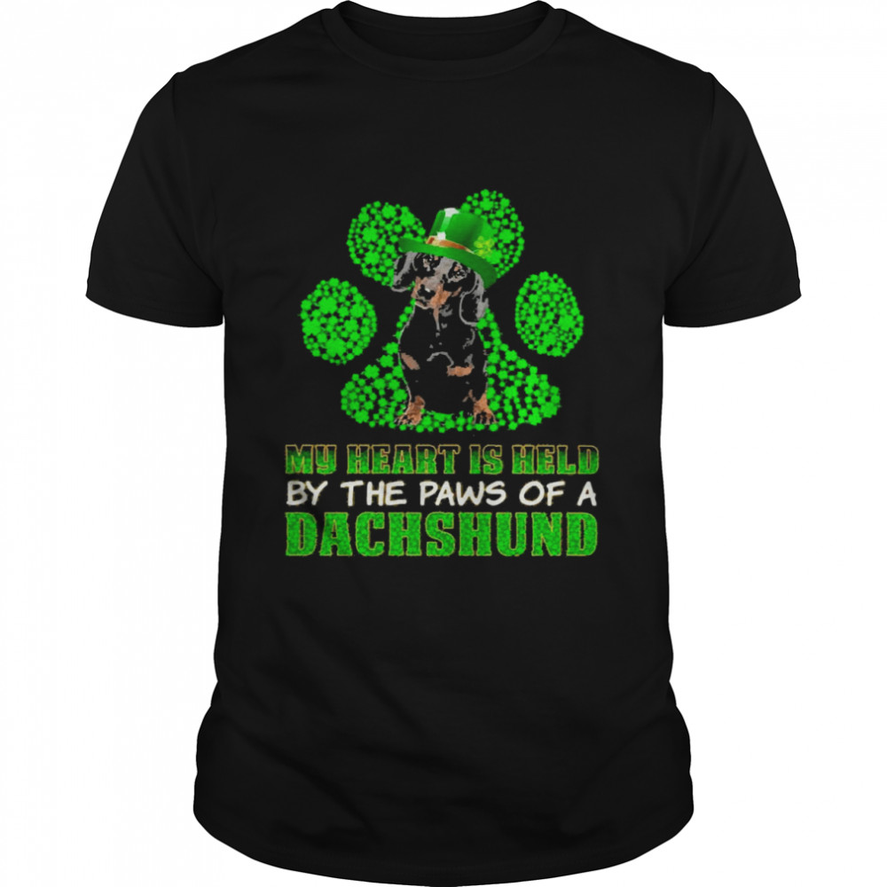 St Patrick’s Day My Heart Is Held By The Paws Of A Black Dachshund Shirt
