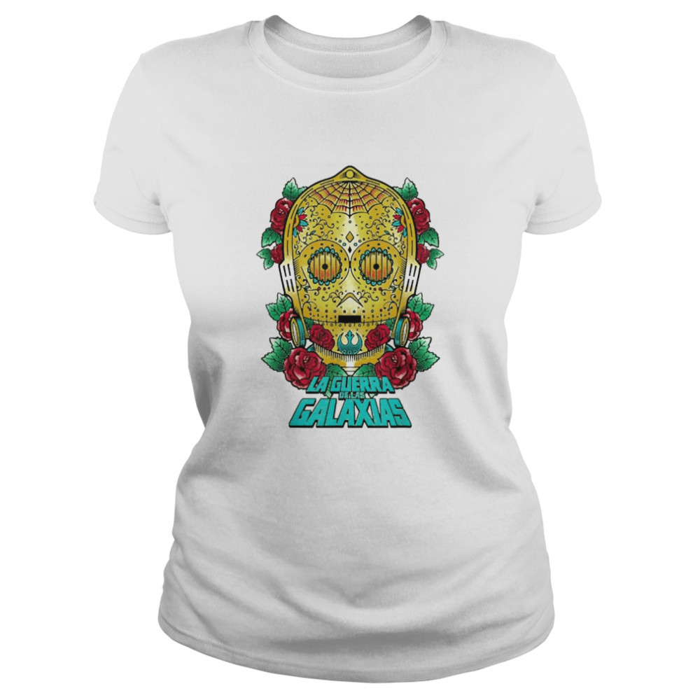 Star Wars C3Po Sugar Skull Style Portrait T-shirt Classic Women's T-shirt