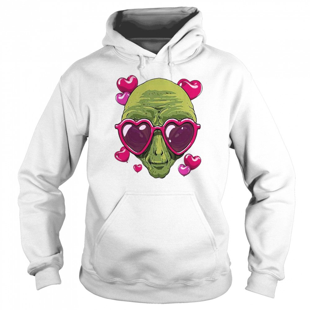 Valentine’s Day Alien Funny Alien Lover T-shirt Unisex Hoodie