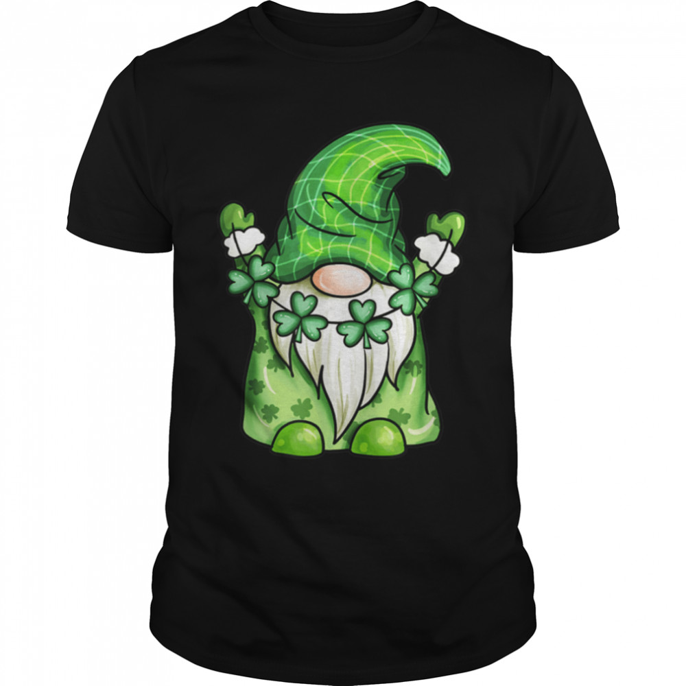 Cute Gnomes Green With Shamrock For St Patrick’s Day T-Shirt B09SD5SSJT