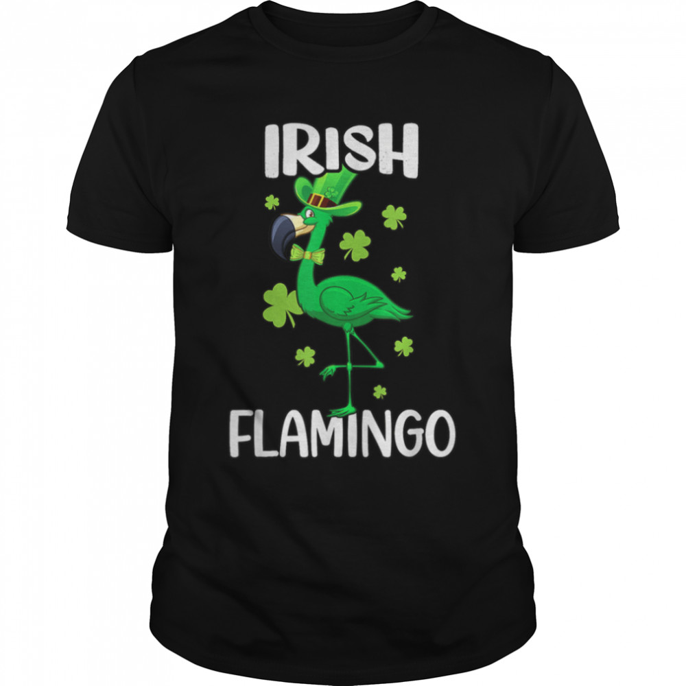 Irish Flamingo St. Patrick’s Day Party Ireland Leprechaun T-Shirt B09SD9X7WW