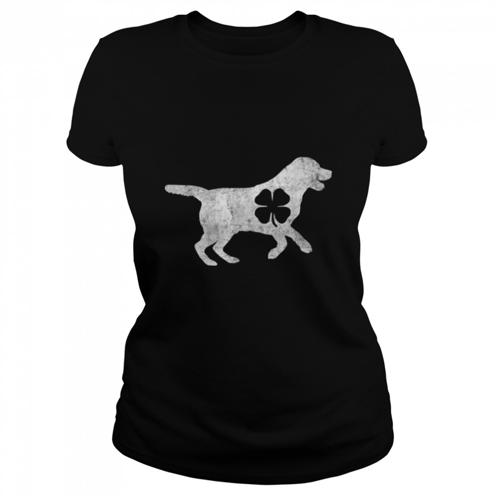 Vintage St Patricks Day Funny Dog Irish Dog Lucky Shamrock T- B09SD9JS7F Classic Women's T-shirt