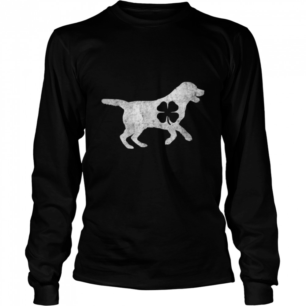 Vintage St Patricks Day Funny Dog Irish Dog Lucky Shamrock T- B09SD9JS7F Long Sleeved T-shirt