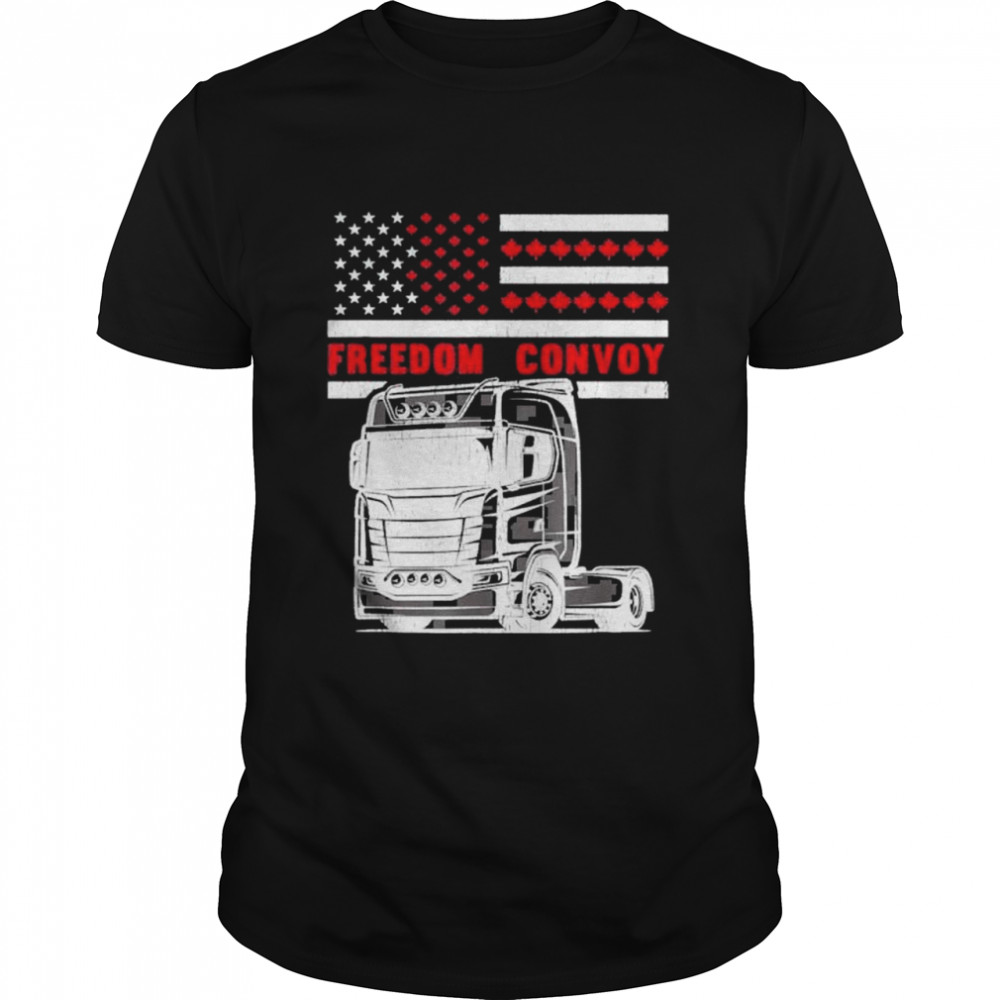 Freedom convoy 2022 canadian support trucker maple vintage shirt