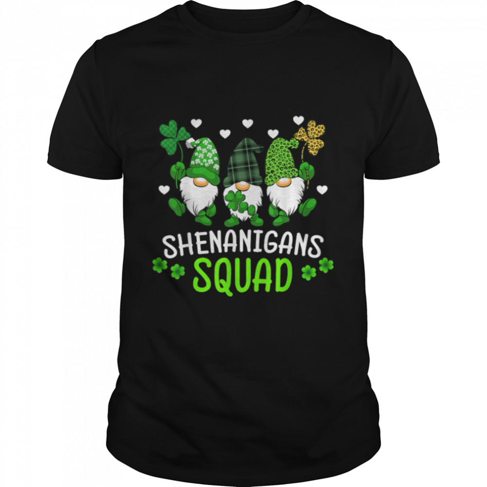 Shenanigans Squad St Patricks Day Gnomes Green Proud Irish T-Shirt B09SFQ3KNZ