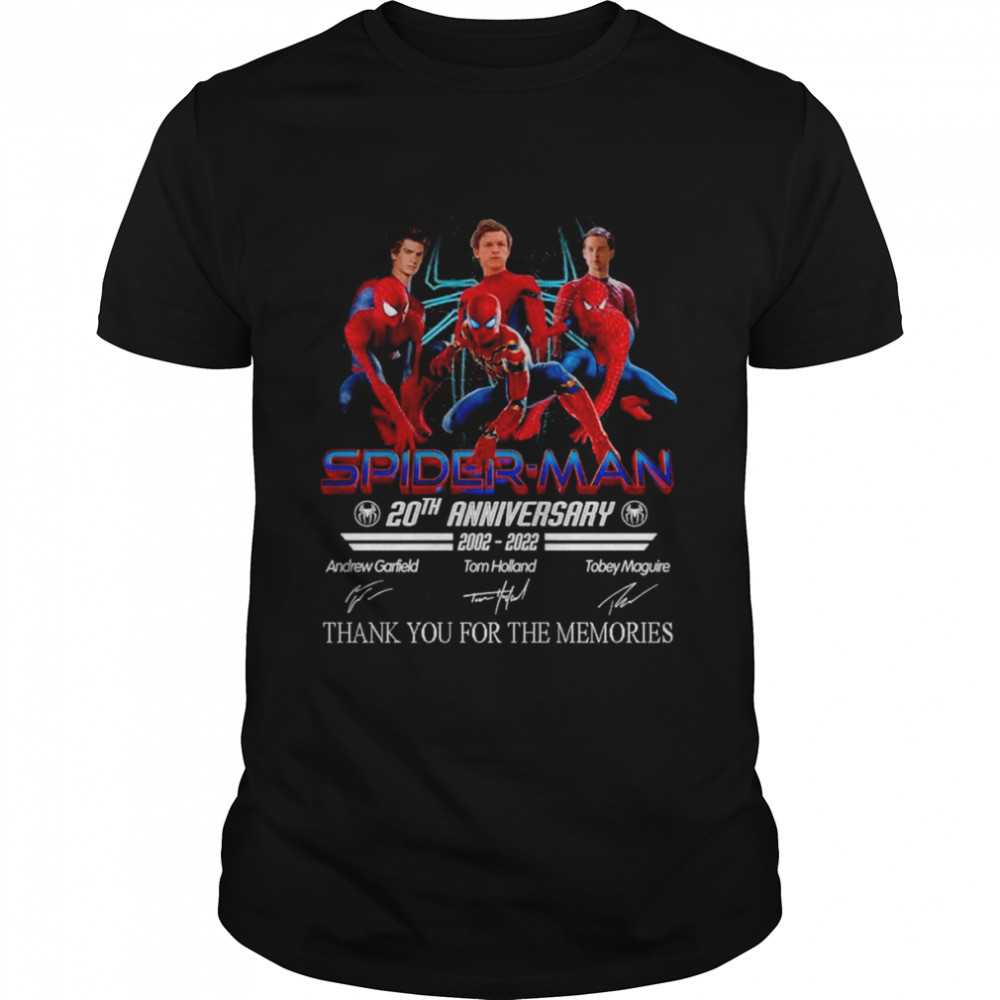 Spider-Man 20th Anniversary 2002-2022 Signature Thank You For The Memories Shirt
