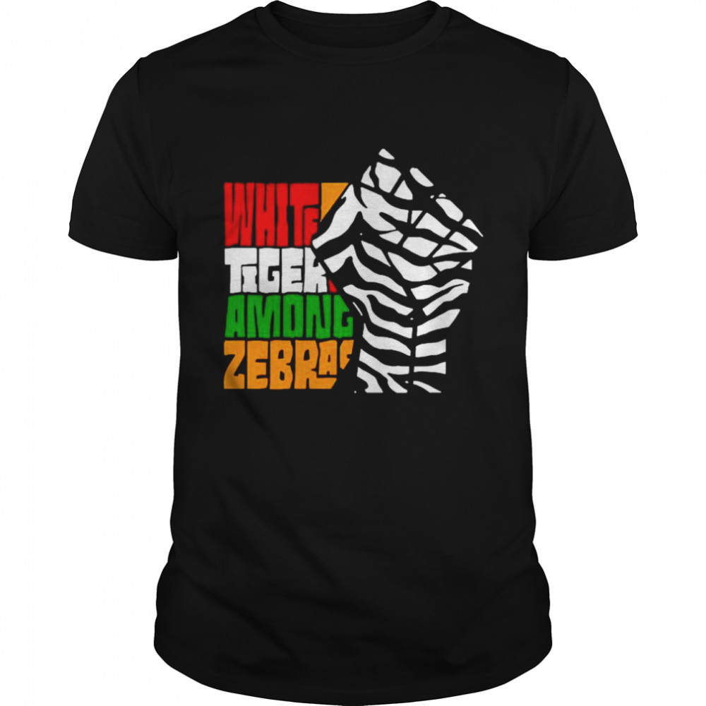 White tiger among zebras shirt