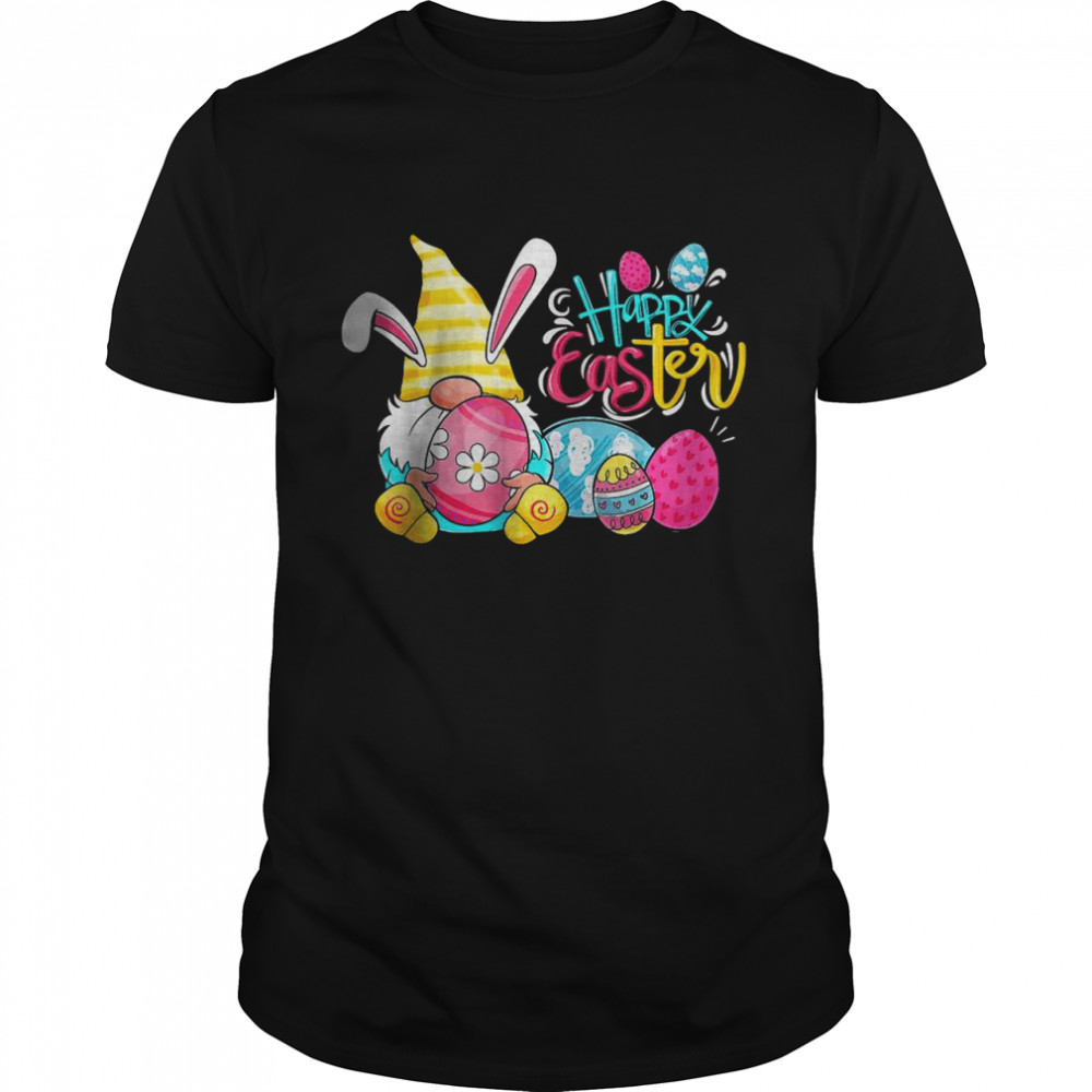 Bunny Gnome Hug Easter Eggs Happy Easter Day T-Shirt