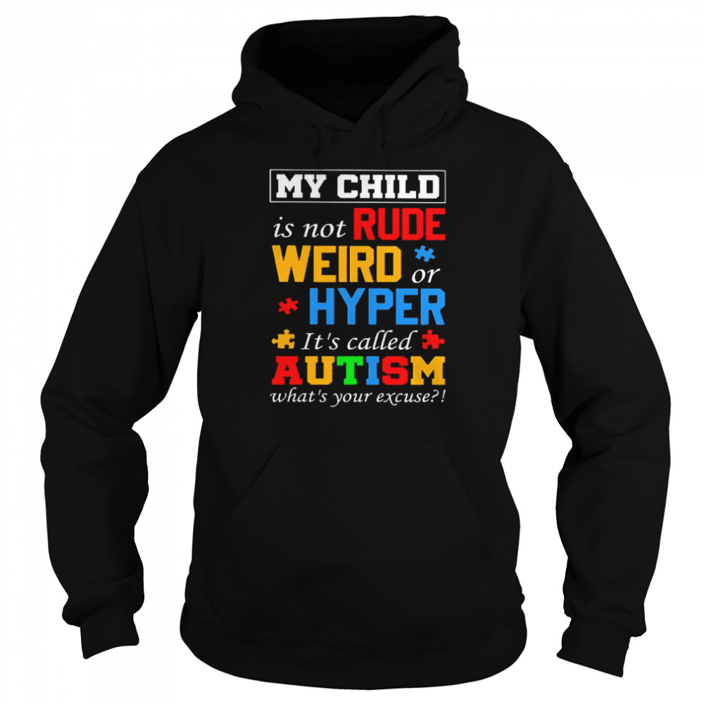 My Child is Not Rude Weird Or Hyper It’s Called Autism What’s Your Excuse Unisex Hoodie
