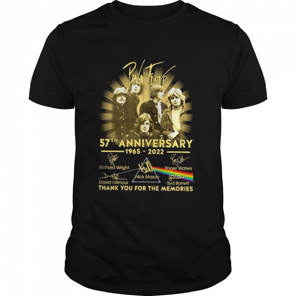 Pink floyd 57th anniversary 1965 2022 thank you for the memories shirt