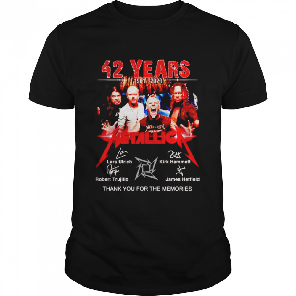 42 years of Metallica 1981 2023 thank you for the memories shirt