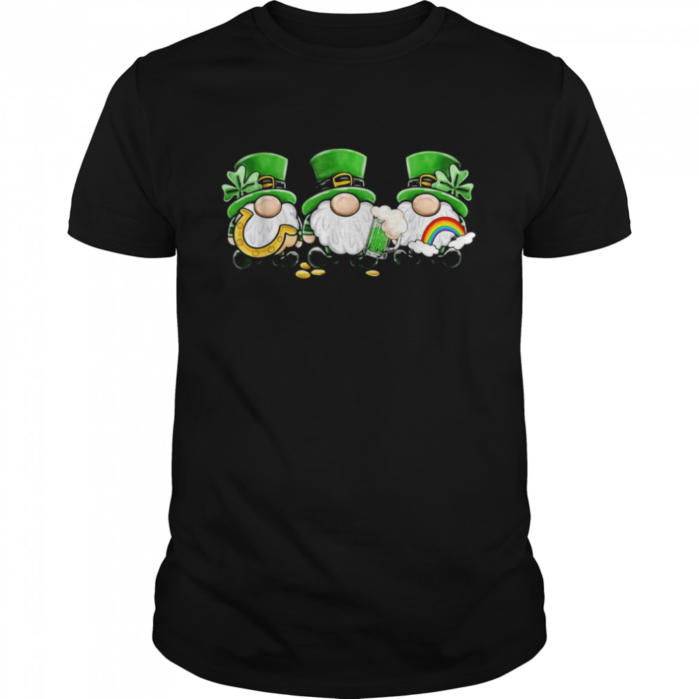 3 Green Irish Gnomes lucky shamrock St Patrick Gnome shirt Shirt