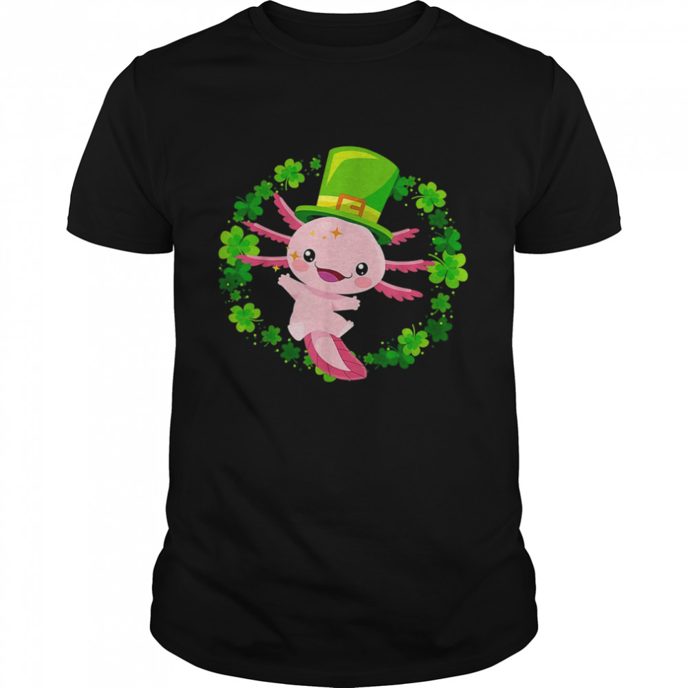Axolotl Saint Patricks Day Lucky Cute Axolotl St Patrick Shirt