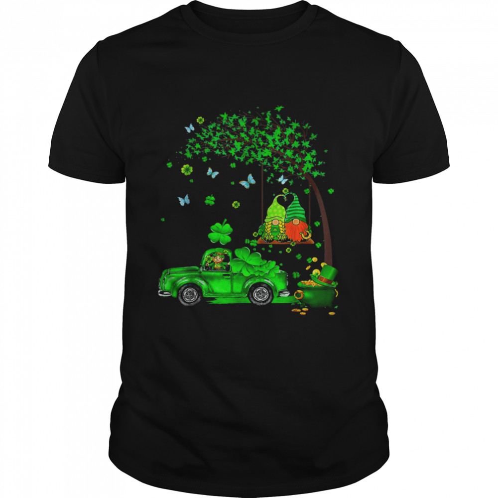 Funny Tractor Gnome Happy St Patrick Day Shirt