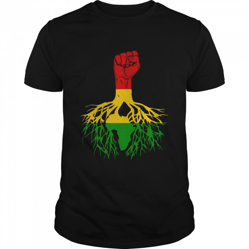 Power Fist Africa Roots Melanin Queen King Black History Shirt