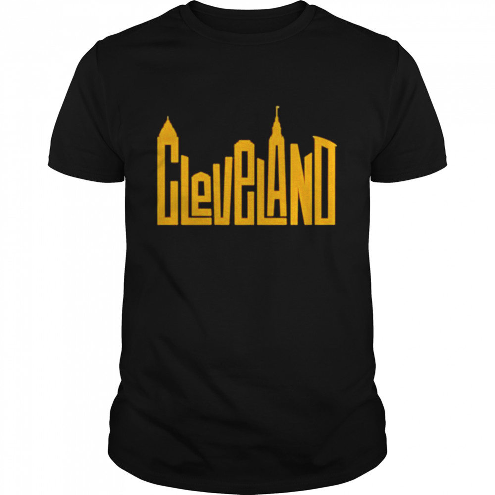 Cleveland skyline letters pullover shirt