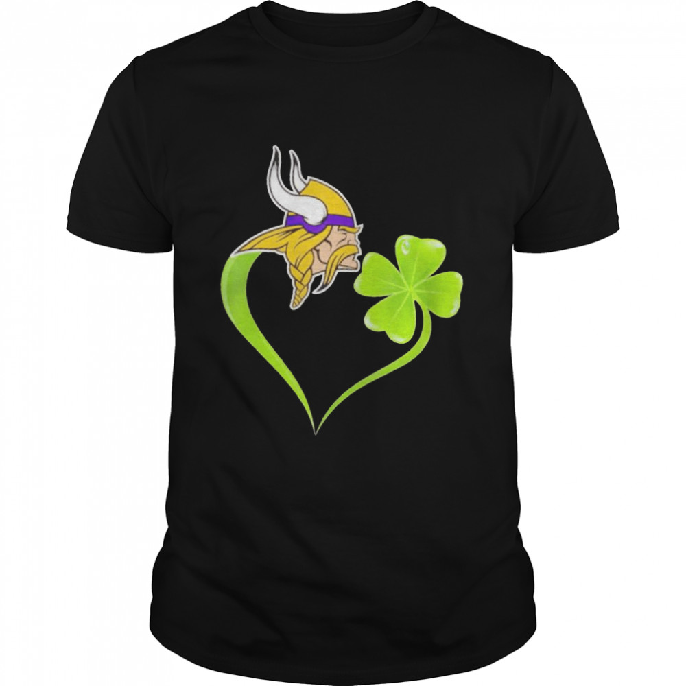 Minnesota Vikings shamrock heart St Patrick’s day shirt