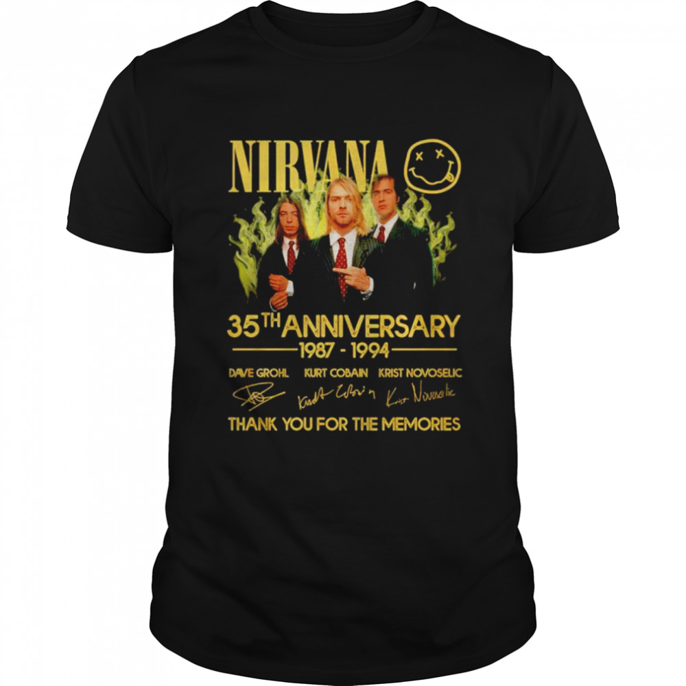 Nirvana 35th anniversary 1987 1994 thank you for the memories shirt