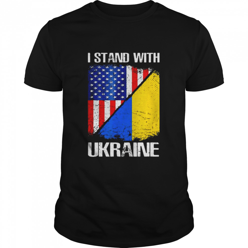 I stand with ukraine American ukrainian flag peace ukraine shirt Classic Men's T-shirt