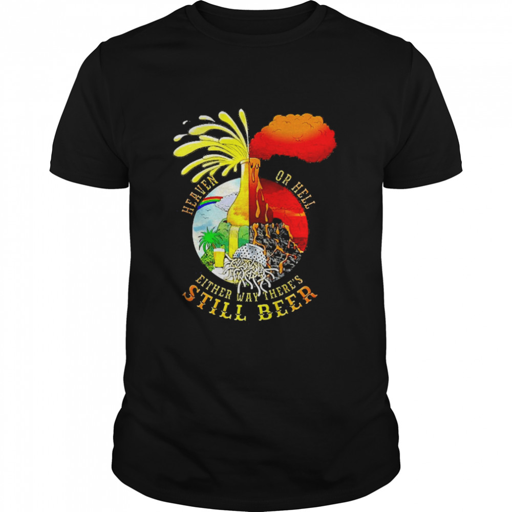 Heaven & Hell Beer Fountain Volcano Fsm Pastafarian  Classic Men's T-shirt