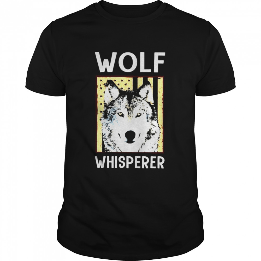 Wolf whisperer american flag shirt