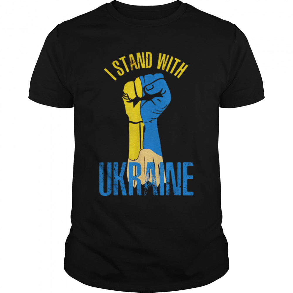 I Stand With Ukraine Flag Support Ukraine T-Shirt B09TPL84JR