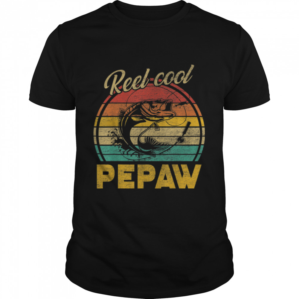 Mens Reel Cool Pepaw Shirt Vintage Fishing Fathers Day T-Shirt B09TPHRGC4