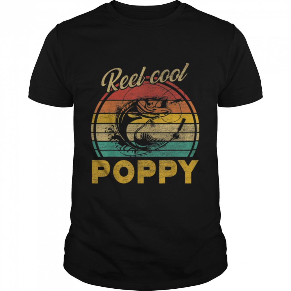 Mens Reel Cool Poppy Shirt Vintage Fishing Fathers Day T-Shirt B09TPLR33Q