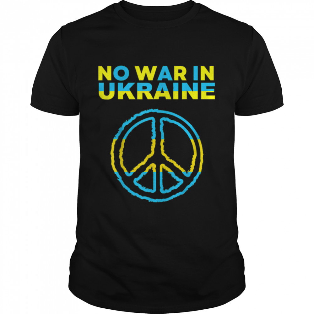 No War In Ukraine Support American Ukrainian Flag T-Shirt B09TPKV3HN