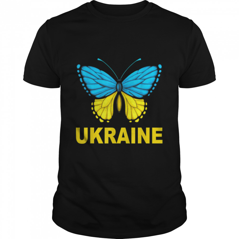 Ukraine Flag Ukrainian Butterfly T-Shirt B09TPLDYHK