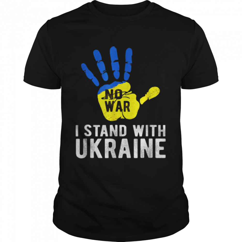 Ukraine I Stand With Ukraine Ukrainian Flag Support T-Shirt B09TPLX9SG