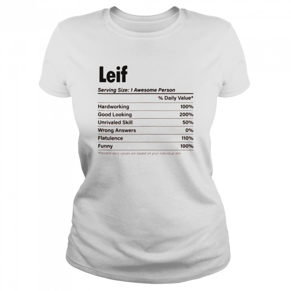 LEIF Nutrition Facts Name Definition  Classic Women's T-shirt