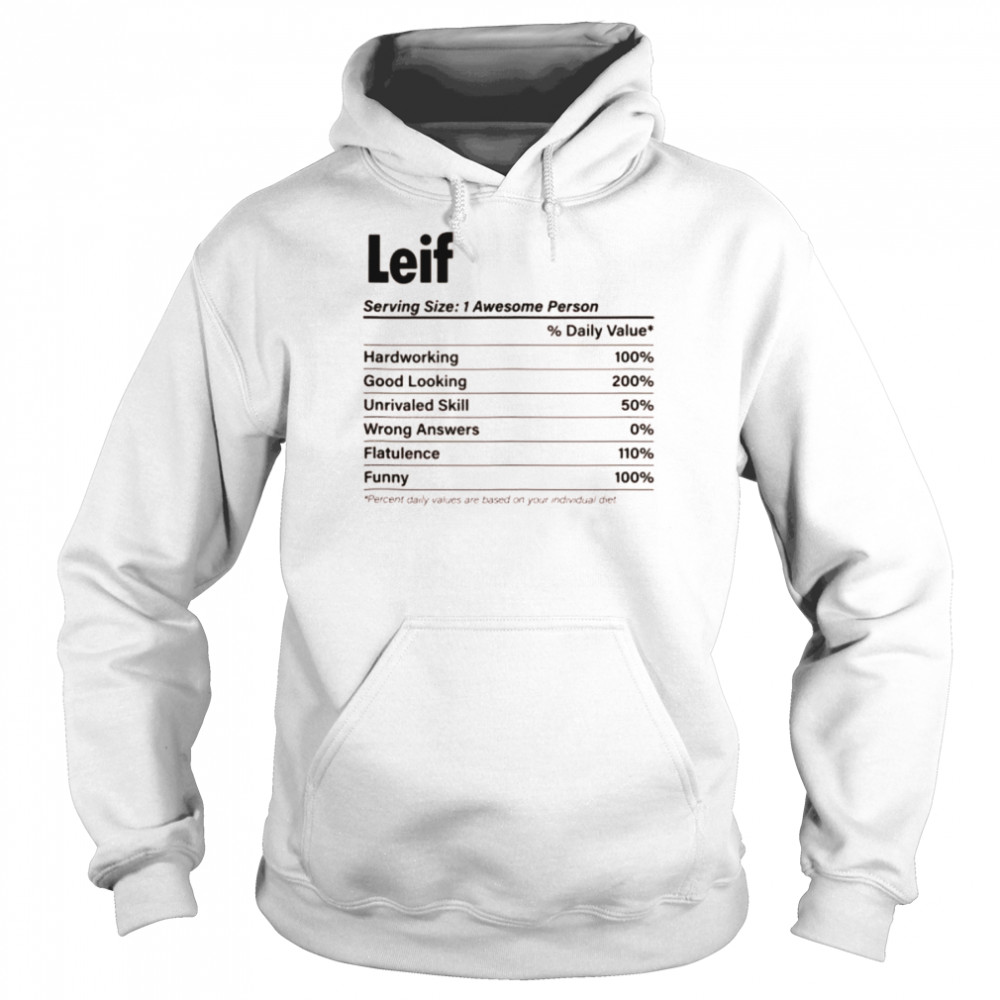 LEIF Nutrition Facts Name Definition  Unisex Hoodie
