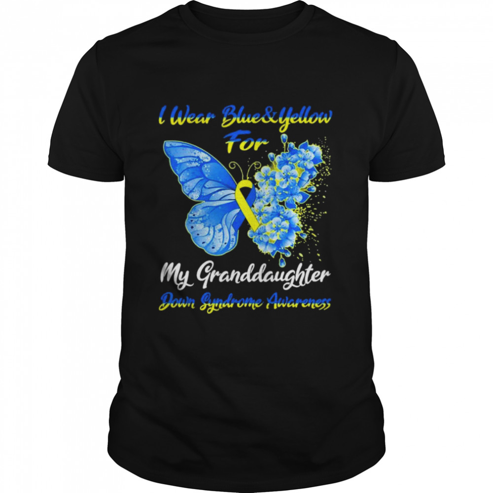 I Wear Blue & Yellow For My Granddaughter Down Syndrome Peace Ukraine shirt Classic Men's T-shirt