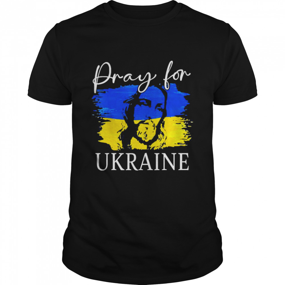 We Stand With Ukraine Flag Cross Christian Jesus Pray Shirt