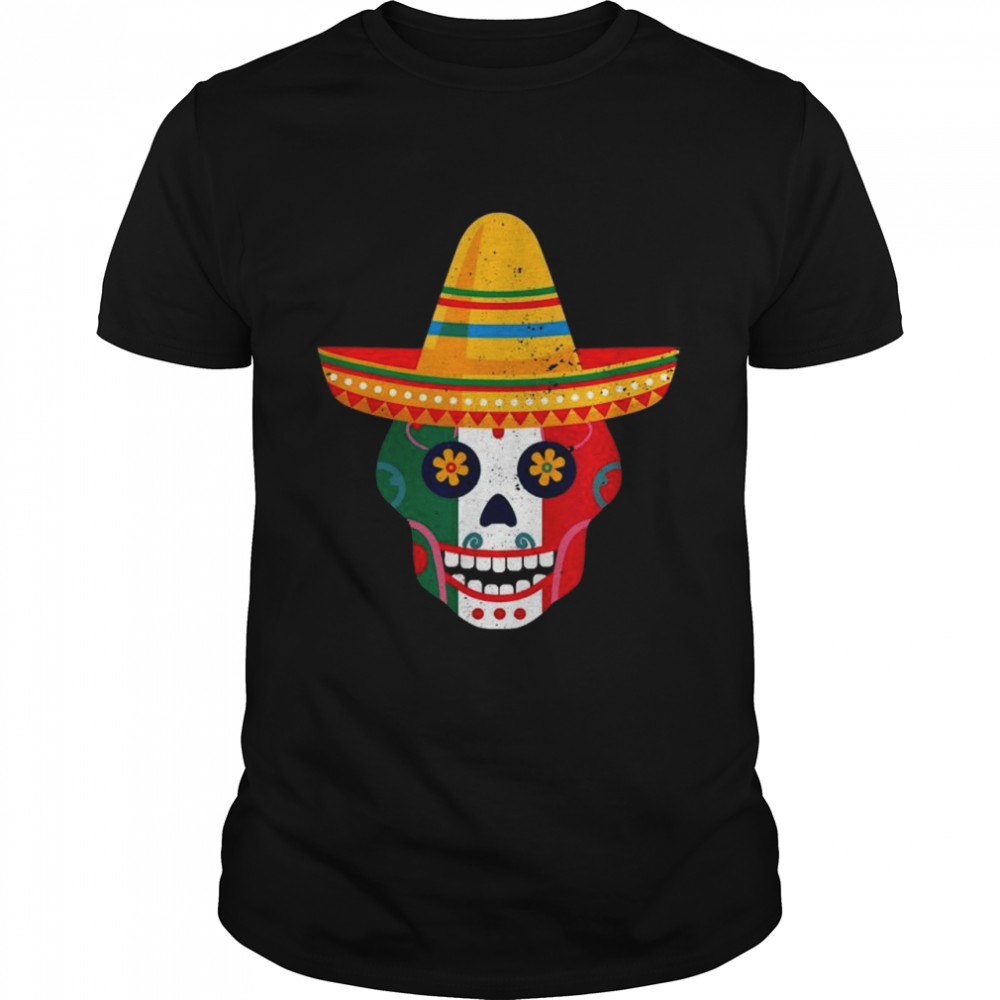 Day Of The Dead Sugar Skull Cinco de Mayo Sombrero Shirt