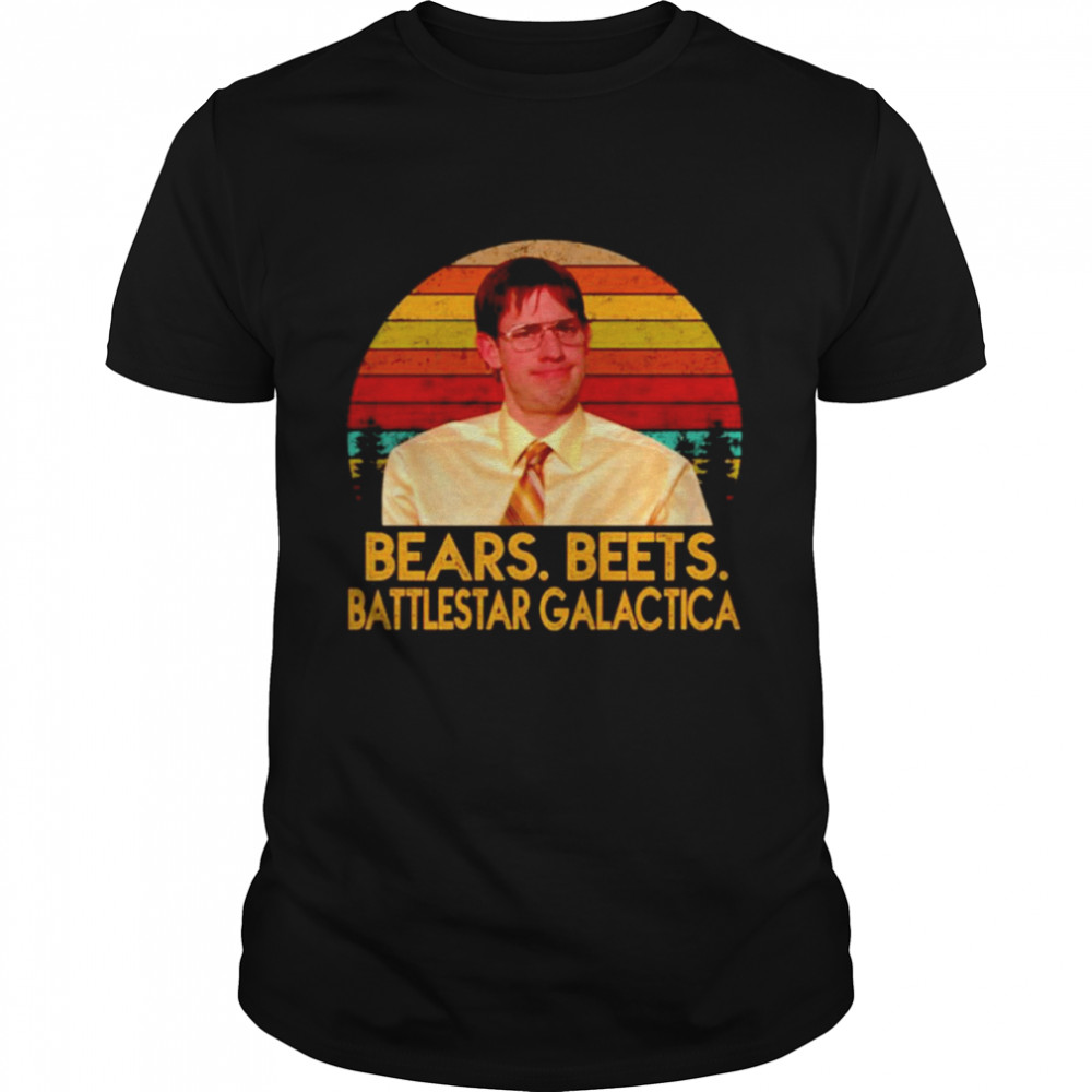 Jim Halpert Bears Beets Battlestar Galactica Vintage  Classic Men's T-shirt