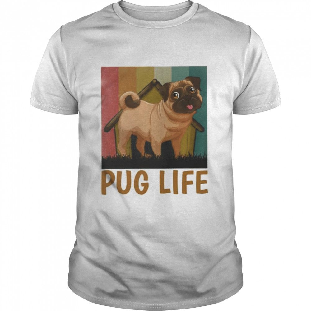 Pug Life Art Vintage Retro Pugs Dog T- Classic Men's T-shirt