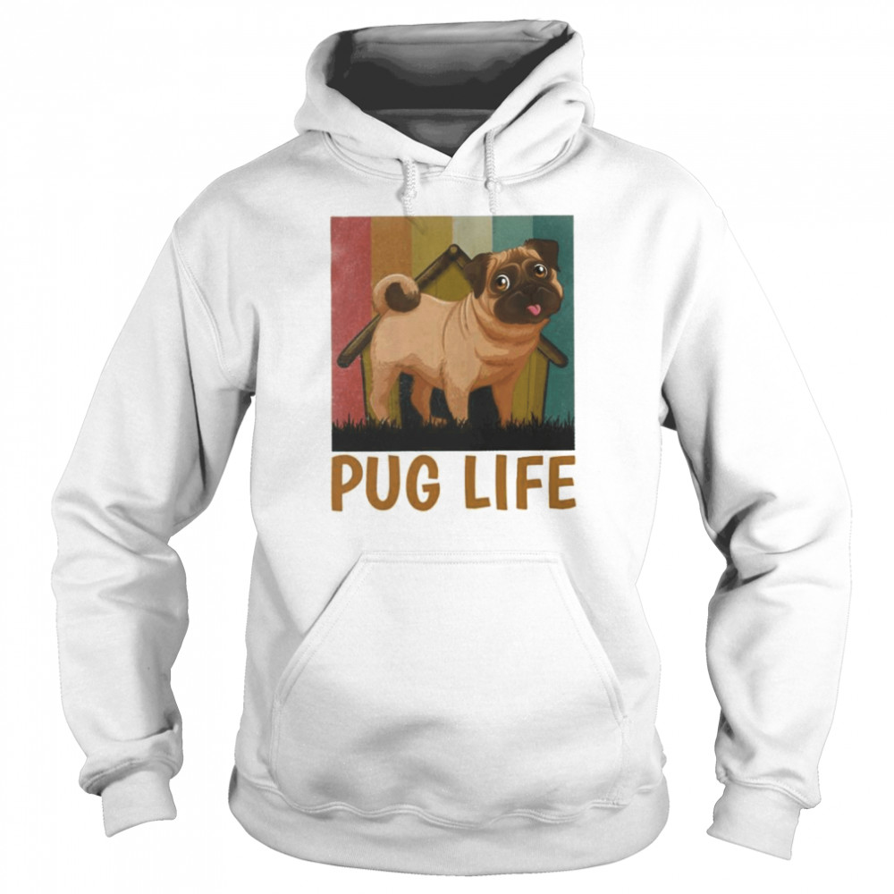 Pug Life Art Vintage Retro Pugs Dog T- Unisex Hoodie