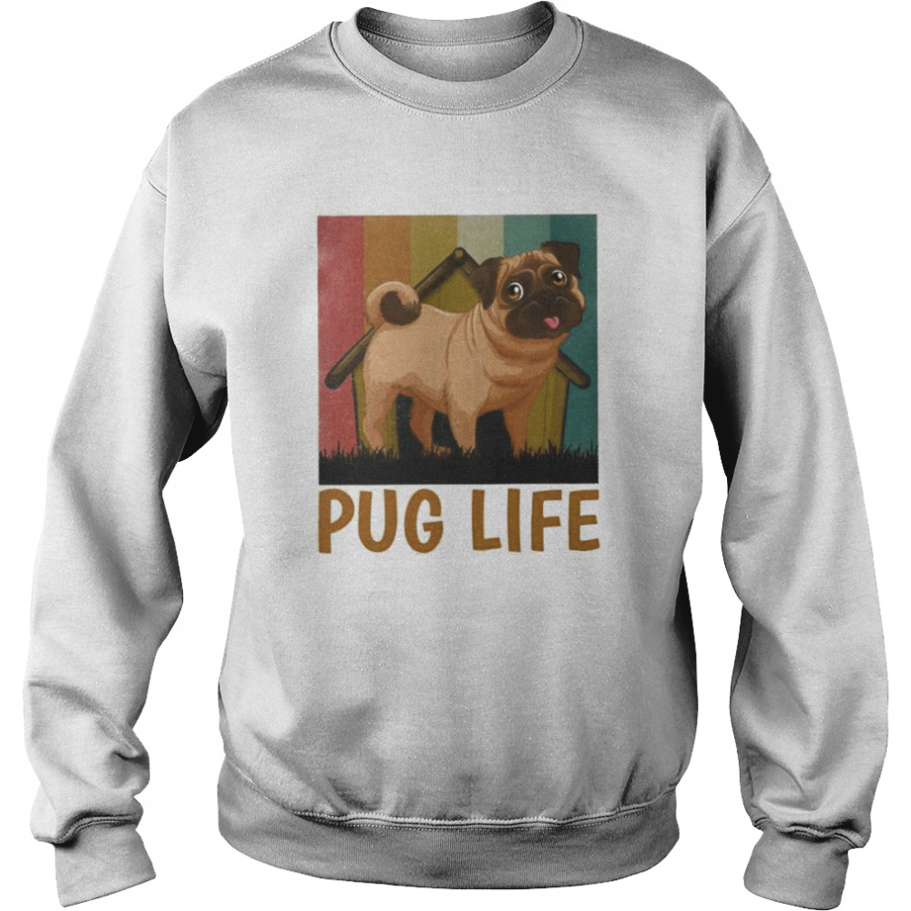 Pug Life Art Vintage Retro Pugs Dog T- Unisex Sweatshirt