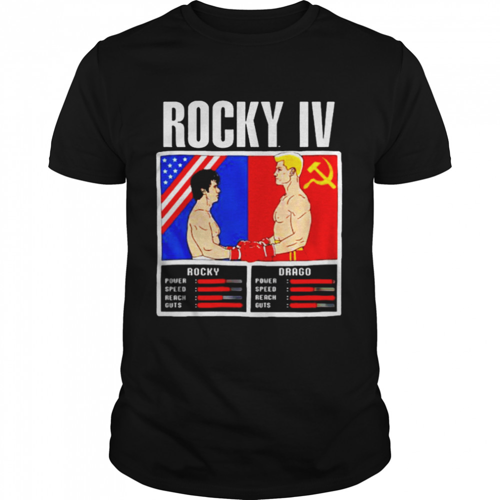 Rocky vs Drago Video Game Rocky IV American and China flag shirt