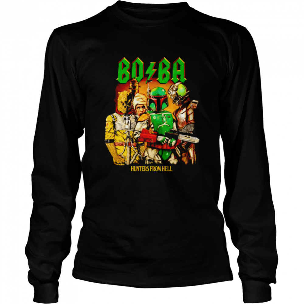 Boba Fett AC DC hunters from hell shirt Long Sleeved T-shirt